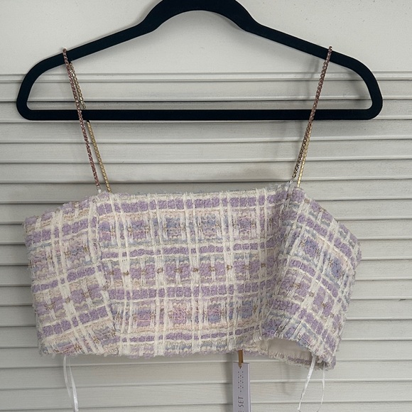 House of Harlow 1960 Purple and Cream Mini Skirt - Picture 3 of 5